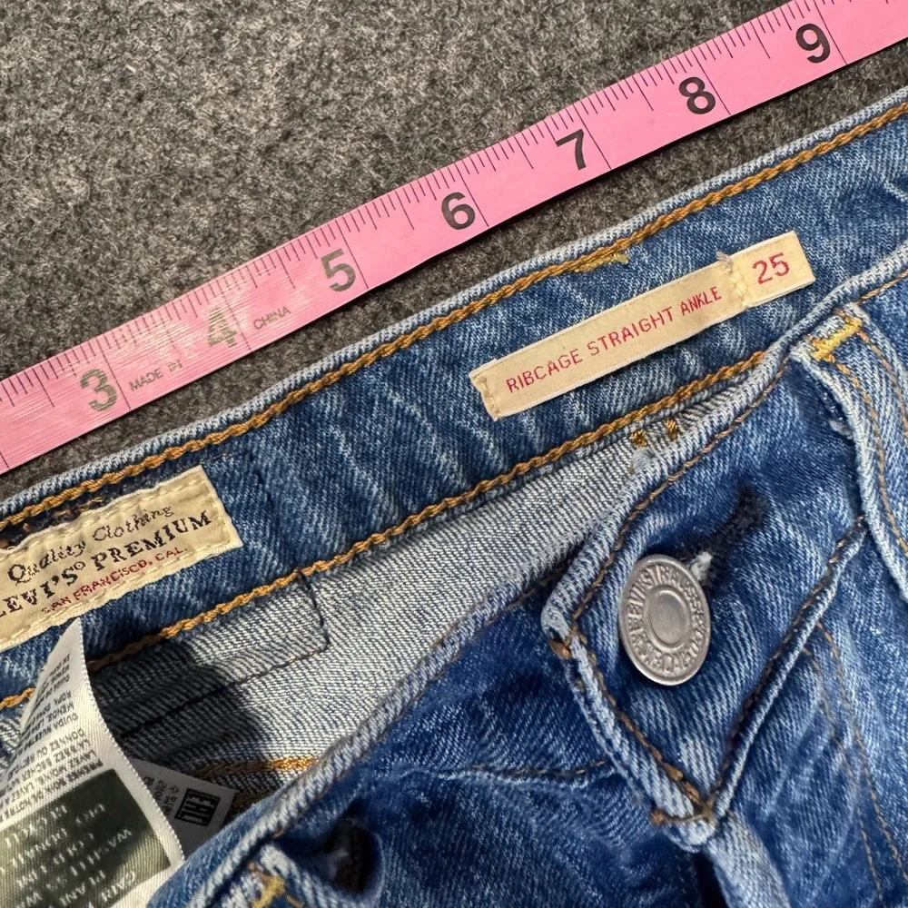 LEVI'S ribcage straight ankle jeans in jazz pop (sz25) - Picture 4 of 8